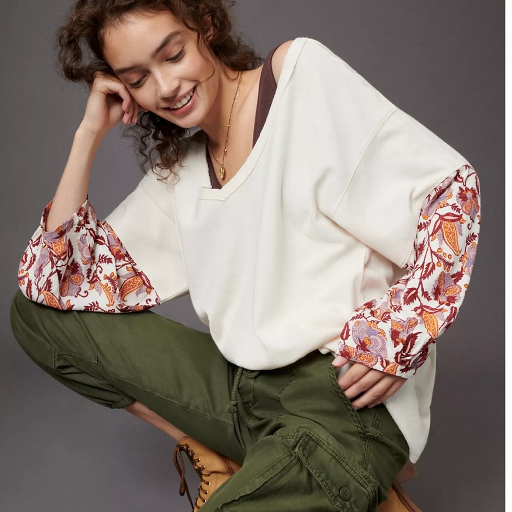 Anthropologie Annette Cream Sweatshirt